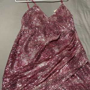 Pink sequin party dress